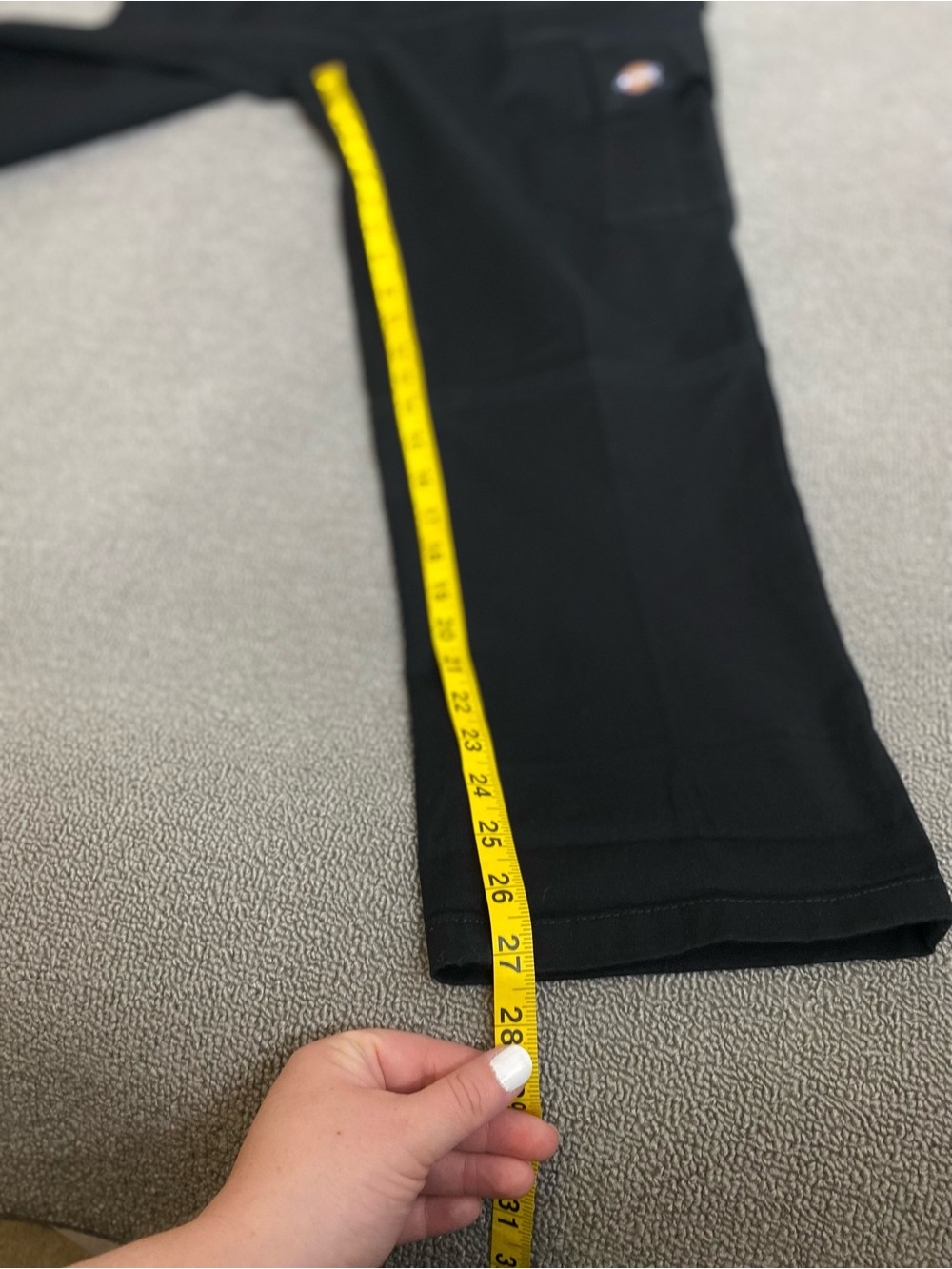 Dickies Women’s Relaxed Fit Cropped Black Utility Cargo Pants with Logo Belt - Picture 5 of 6